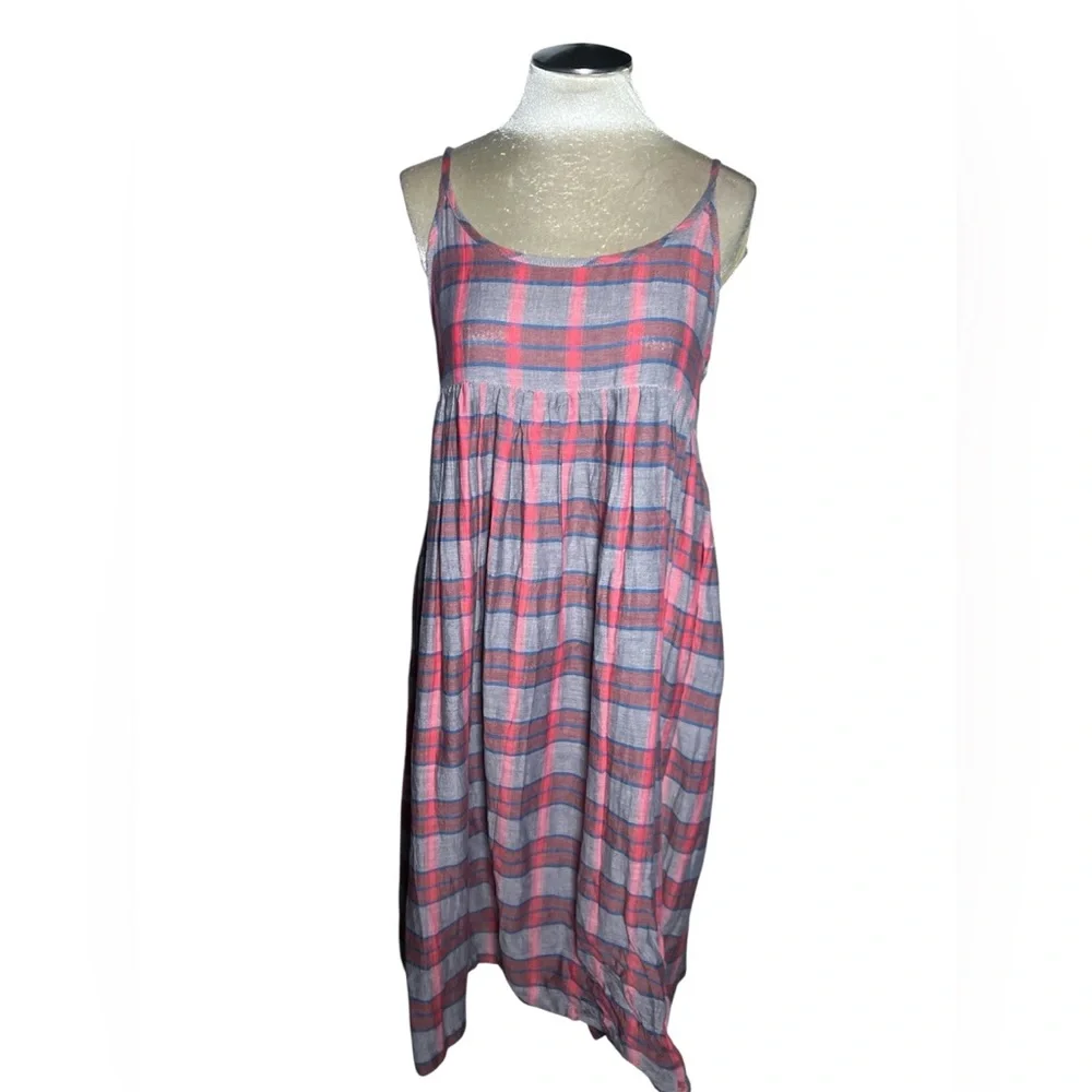 NATURAL LIFE Pink and Gray Plaid dress M - Picture 1 of 9